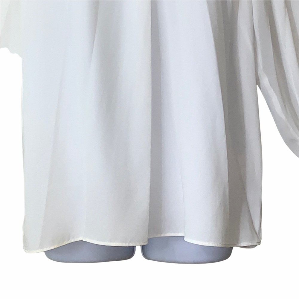 1. State Off Shoulder Halter White Chiffon Blouse - Picture 8 of 15